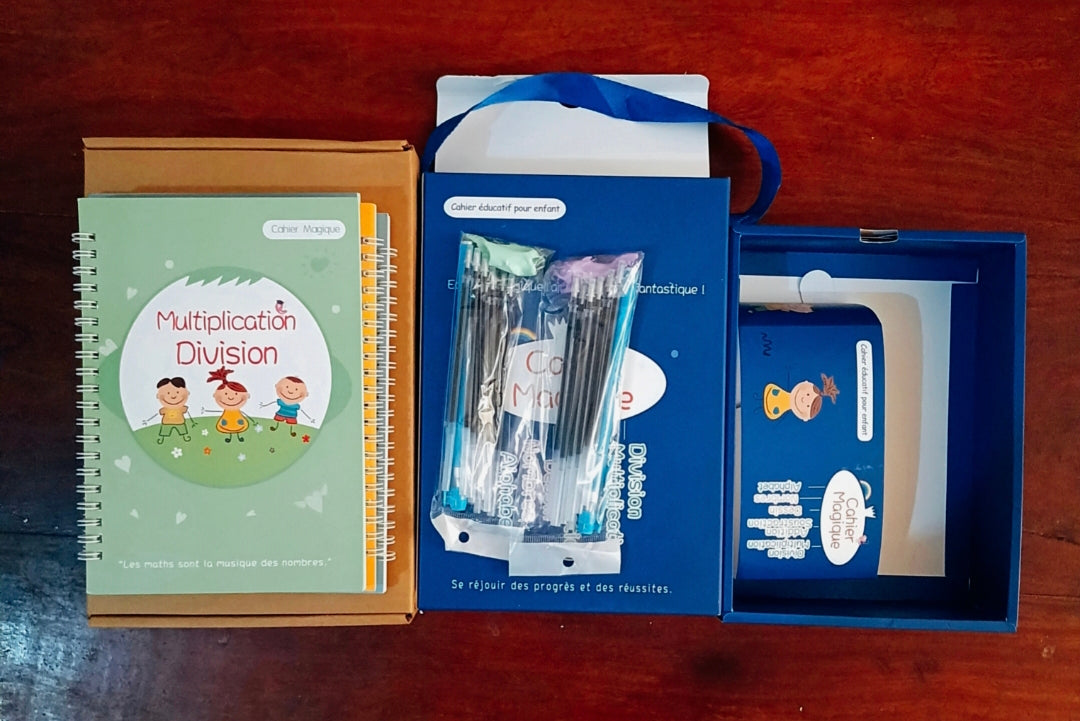 Kit 5 cahiers magiques, à encres effaçables pour enfants