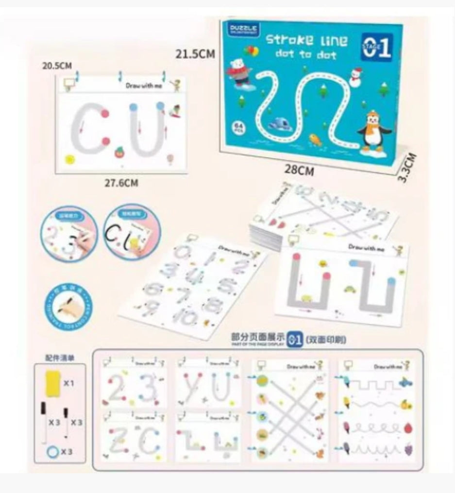 Cahiers de traçage, effaçables, pour enfants