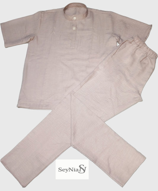 Ensemble chemise col mao